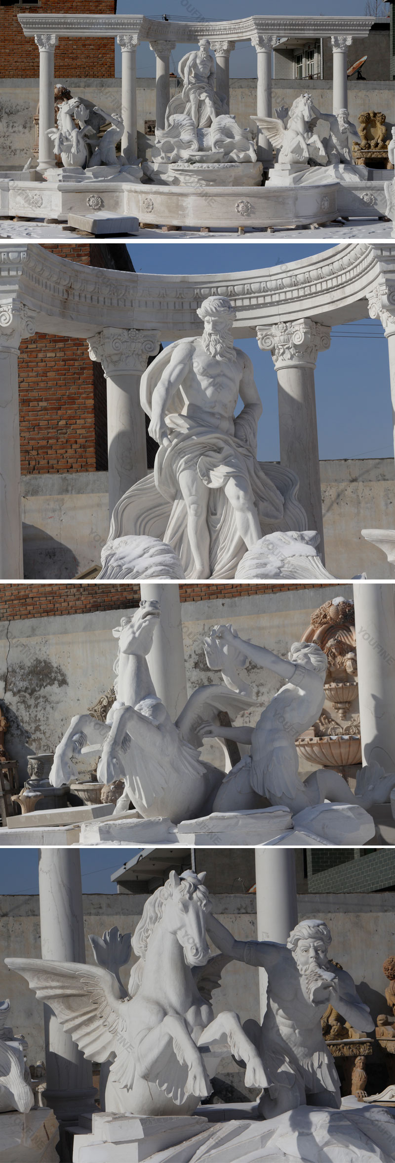 Marble Trevi fountains details 