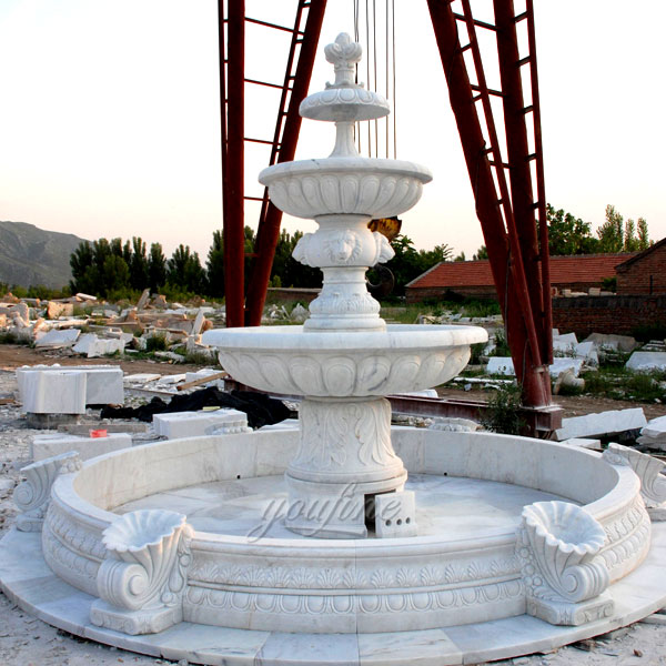 Large Outdoor Fountains Canada Beautiful White Marble Water Fountain for Sale