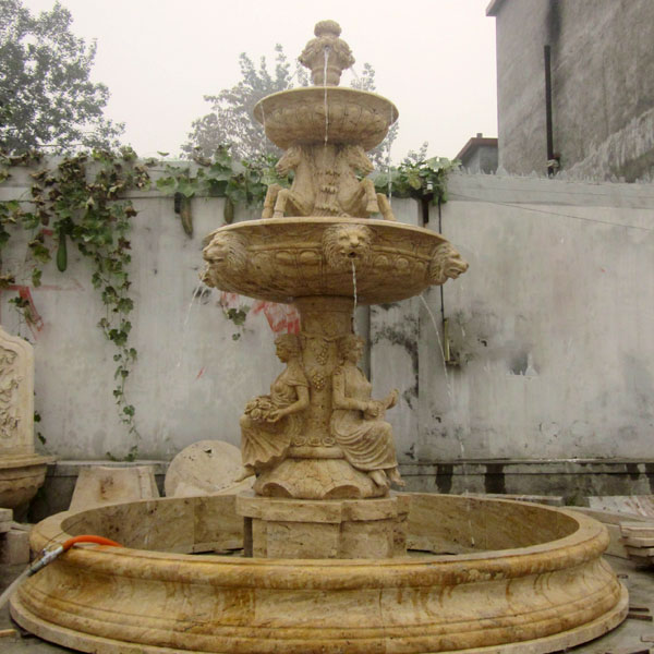 Large Outdoor Marble Stone Pool Garden Water Fount Canada 3 Tiered White Stone Water Fountain Outdoor