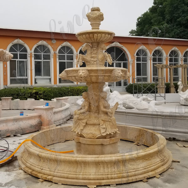 Large Estate Fountains Manufacturers Beautiful White Stone Water Fountain Yard