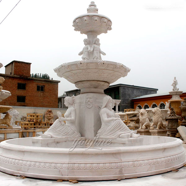 Large Carved Marble Fountains Australia Round Outdoor Water Fountain for Sale