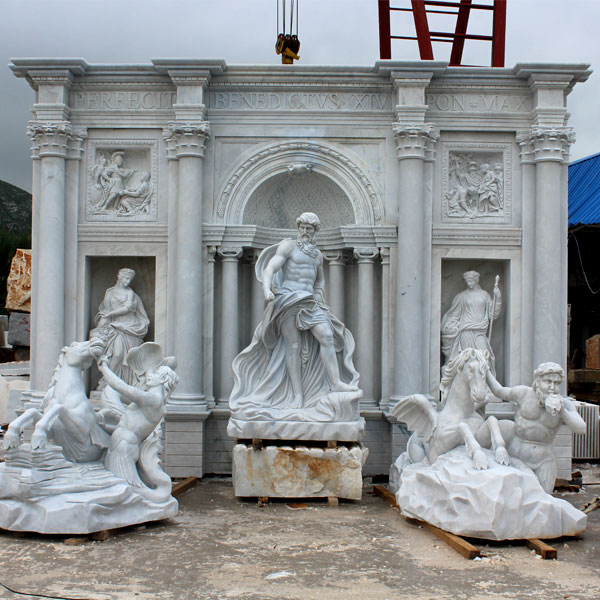 Large Tiered Fountain with Spraying Price Design White Marble Water Fountain Designs