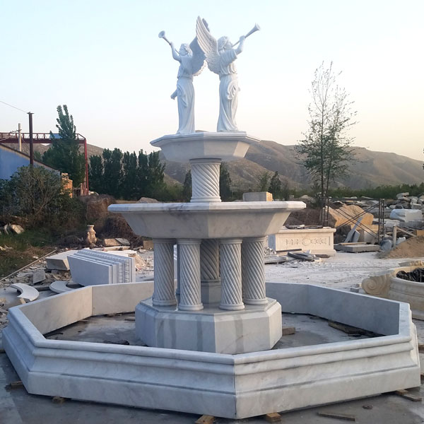 Large Outdoor Marble Stone Pool Garden Water Fount Canada Indoor White Stone Water Fountain Driveway