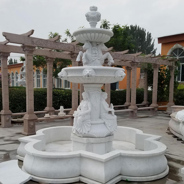Large Carved Marble Fountains Australia Pool White Marble Water Fountain Outdoor