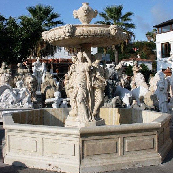 angel statue stone fountains used stone marble angel water fountain outdoor for sale