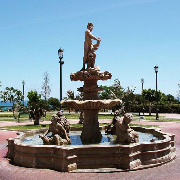 Marble Fountain With Angels White Marble Water Fountain with Angel Statue