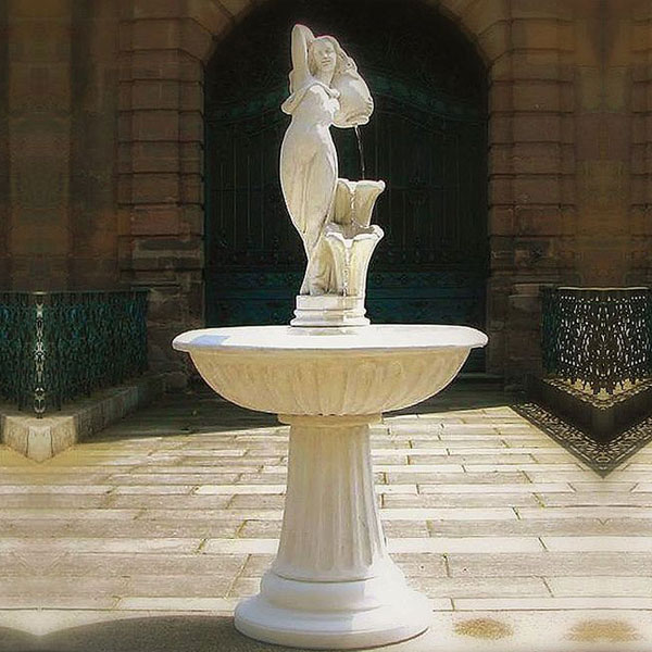 lion head and angel wall fountain Hand carved angel fountain marble