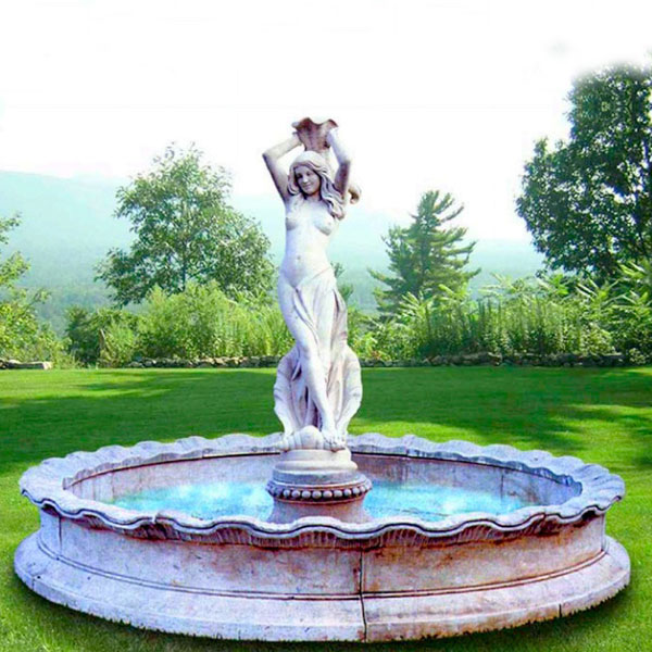 Angel Water Wall Fountain Beautiful white Marble Angel Water Fountain for Garden