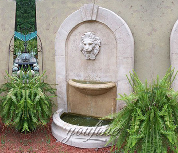 Outdoor lion face design wall fountains for sale