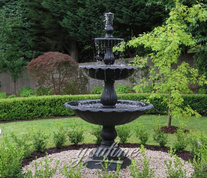 Black marble garden tiered water fountains for saleBlack marble garden tiered water fountains for sale
