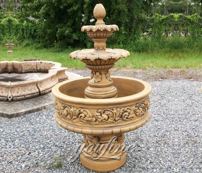 Indoor carved marble small tiered garden water features for sale