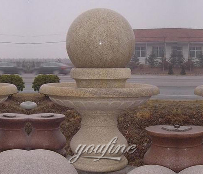 Outdoor antique casting stone sphere water feature for sale