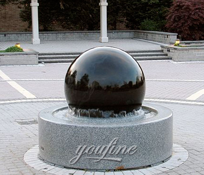 Outdoor casting granite stone floating sphere fountains for hotel