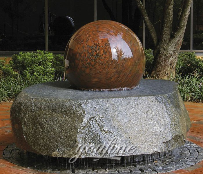Outdoor water casting natural granite stone yard rolling ball fountains for yard sale