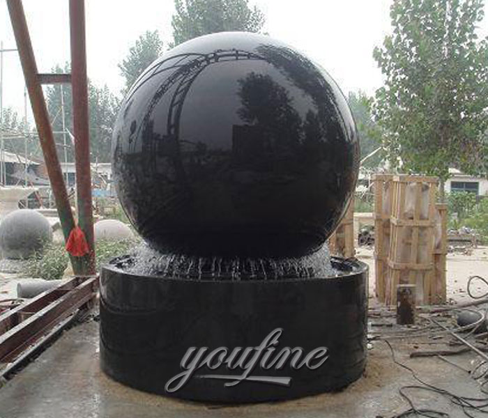 Buying granite black rotating ball hotel water features outdoor for sale