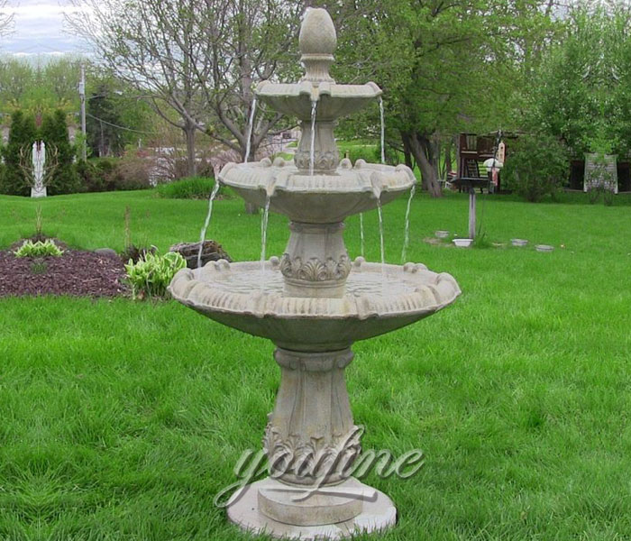 Outdoor antique small marble hotel water fountain for sale