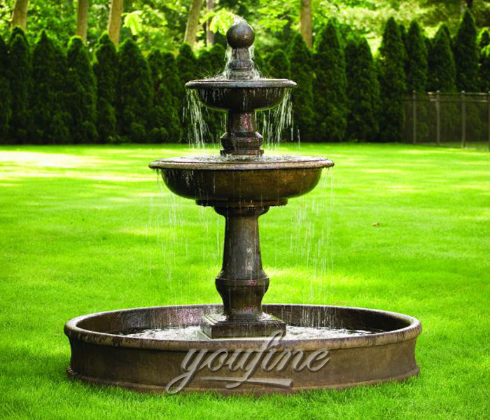 Outdoor antique marble floor fountains and waterfall