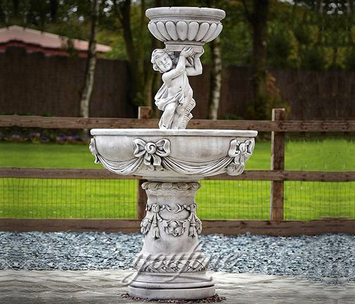 Small antique tiered little angel water fountains for home garden indoor