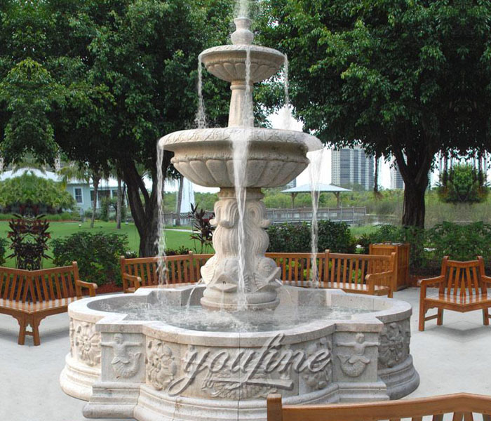 Cheap outdoor antique stone tiered waterfall features design for sale
