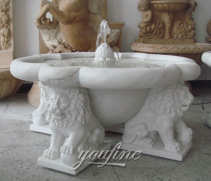 Yard small lion statue water fountains design for sale